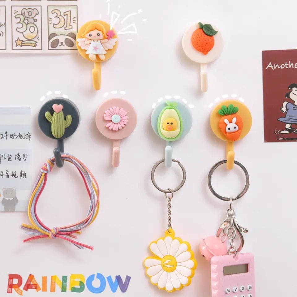 Set Of 10 Cute Cartoon Wall Hook, Cute Wall Hooks Key Holder, Cartoon Fruits Shape Hook For Kids Room Home Decor, Coat Towel Hanging Plastic Mask Holder, Kitchen Bathroom Organizer Wall Decor, Home Accessories Set Of 10 Cute Cartoon Wall Hook, Cute Wall Hooks Key Holder, Cartoon Fruits Shape Hook For Kids Room Home Decor, Coat Towel Hanging Plastic Mask Holder, Kitchen Bathroom Organizer Wall Decor, Home Accessories